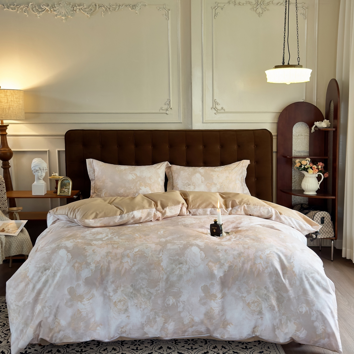 91家纺网 家纺一手货源 找家纺 由丽家纺 2025新款亲肤舒适全棉纯棉臻棉数码印花四件套系列 明羽-黄