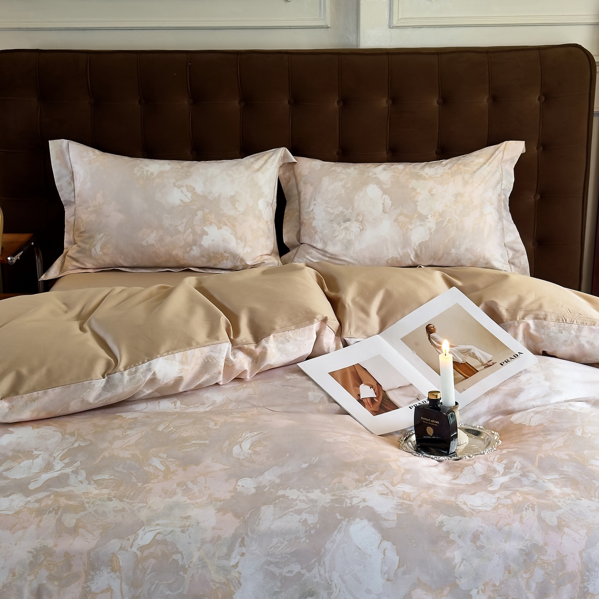 91家纺网 家纺一手货源 找家纺 由丽家纺 2025新款亲肤舒适全棉纯棉臻棉数码印花四件套系列 明羽-黄