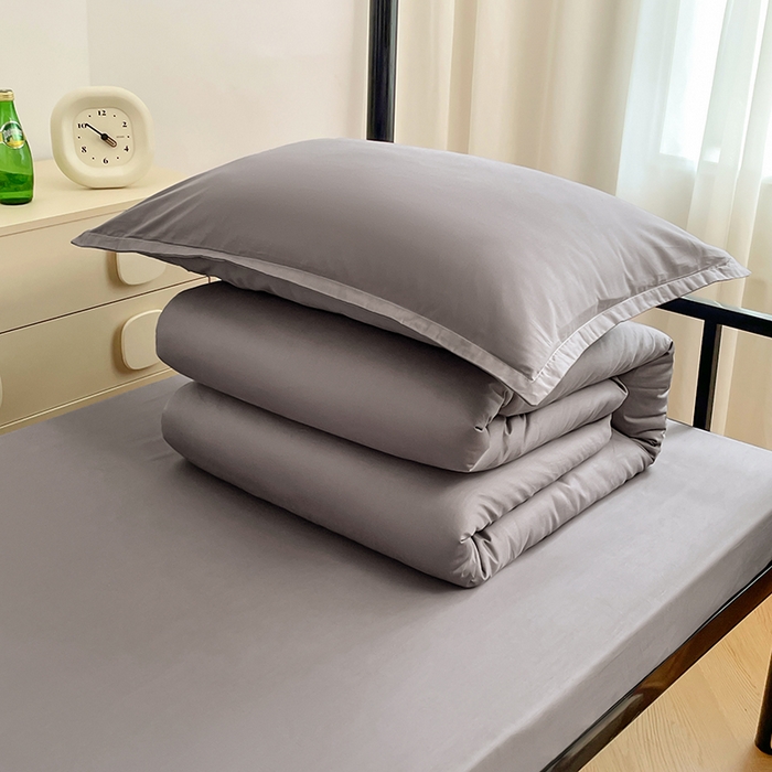 91家纺网 家纺一手货源 找家纺 锦润家纺 2025新款13372全棉纯棉学生宿舍上下铺三件套和六件套 银灰色