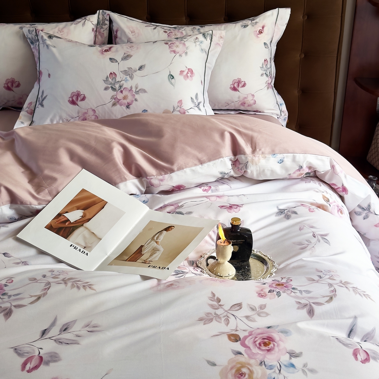 91家纺网 家纺一手货源 找家纺 由丽家纺 2025新款亲肤舒适全棉纯棉臻棉数码印花四件套系列 沐恩-绿