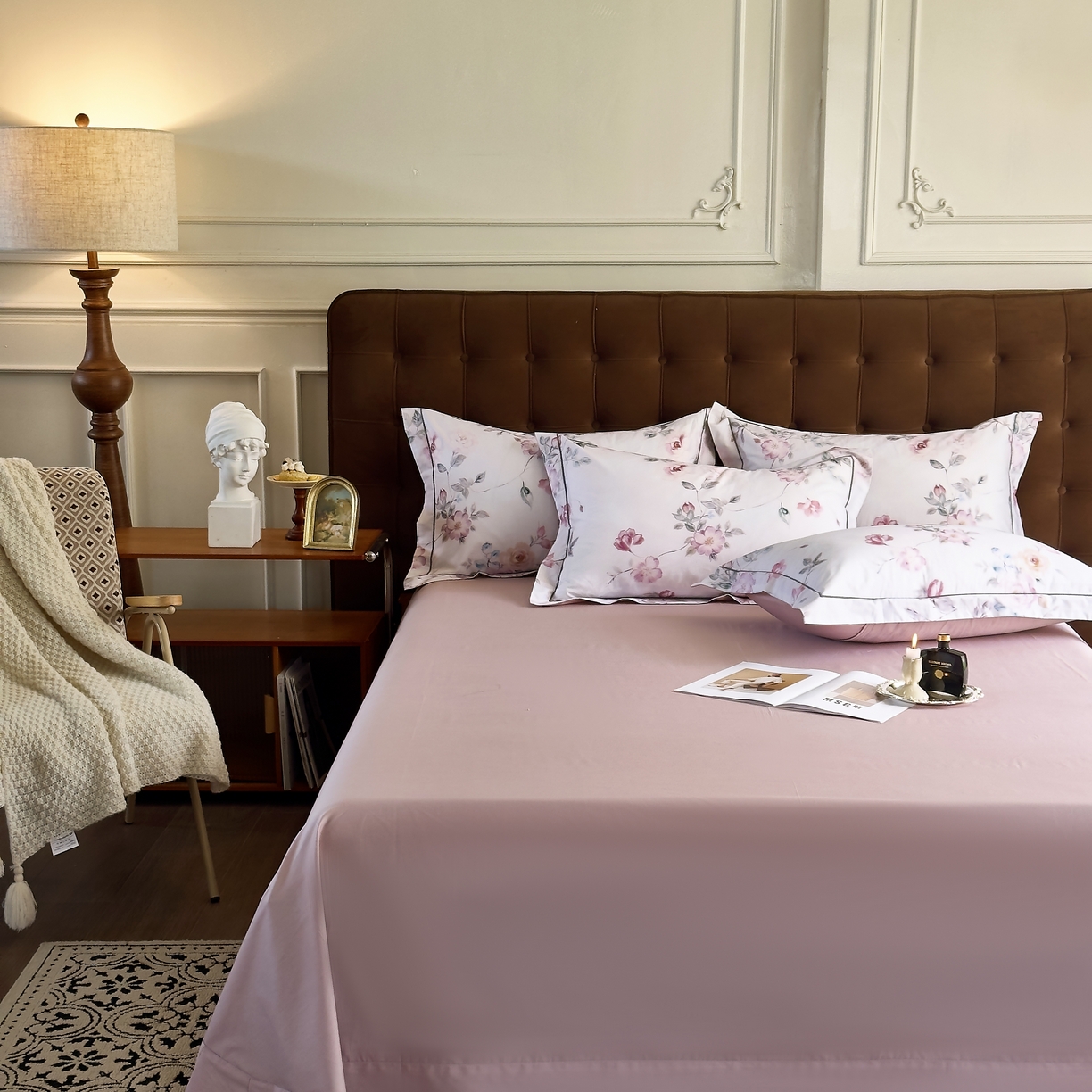 91家纺网 家纺一手货源 找家纺 由丽家纺 2025新款亲肤舒适全棉纯棉臻棉数码印花四件套系列 沐恩-绿