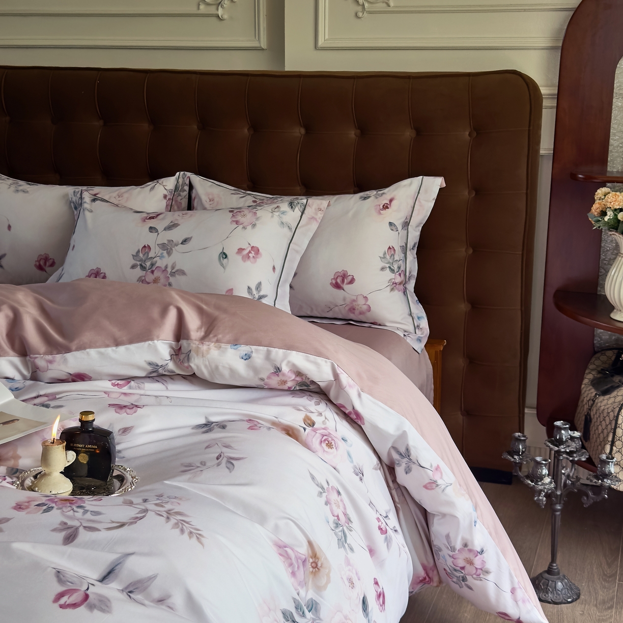 91家纺网 家纺一手货源 找家纺 由丽家纺 2025新款亲肤舒适全棉纯棉臻棉数码印花四件套系列 沐恩-绿