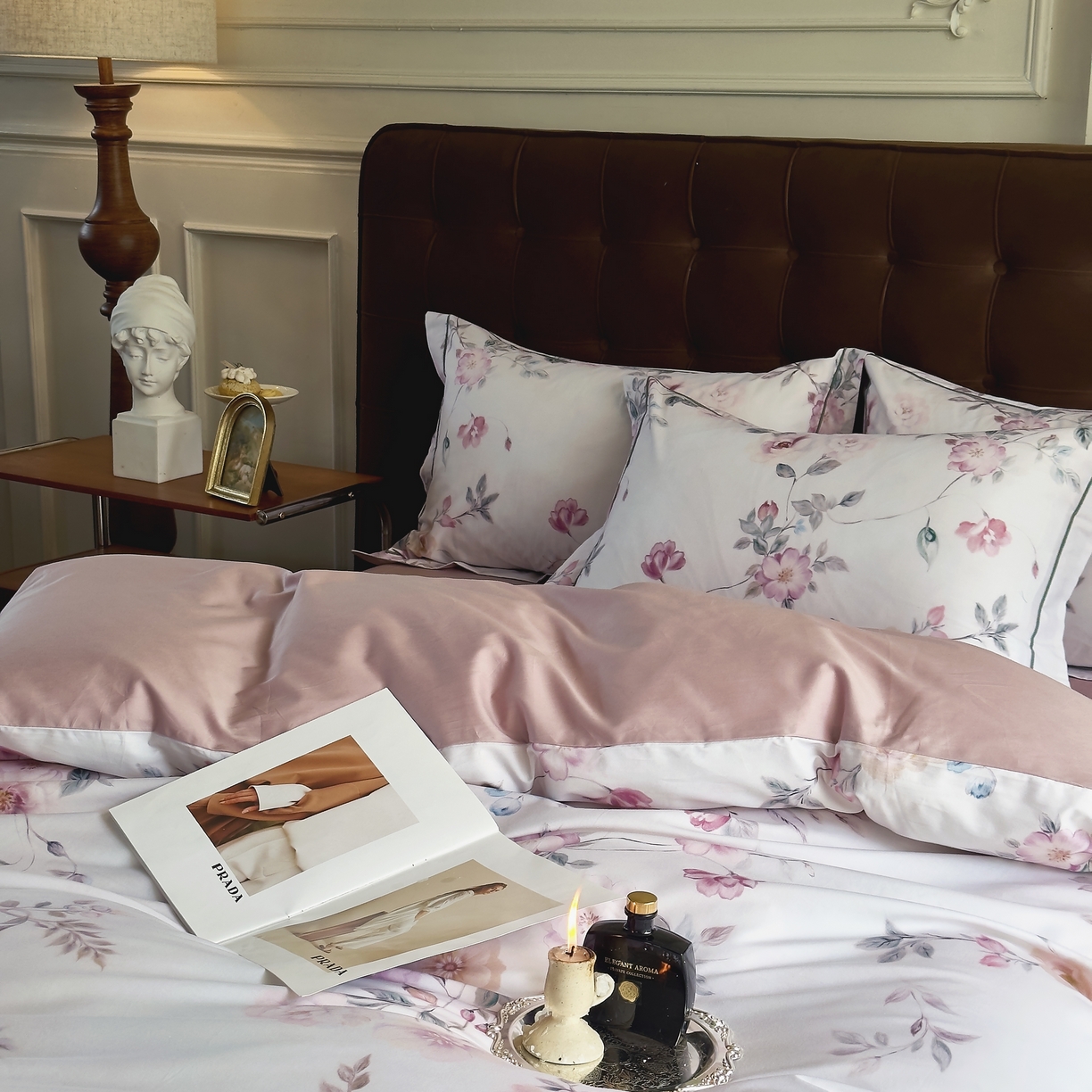 91家纺网 家纺一手货源 找家纺 由丽家纺 2025新款亲肤舒适全棉纯棉臻棉数码印花四件套系列 沐恩-绿