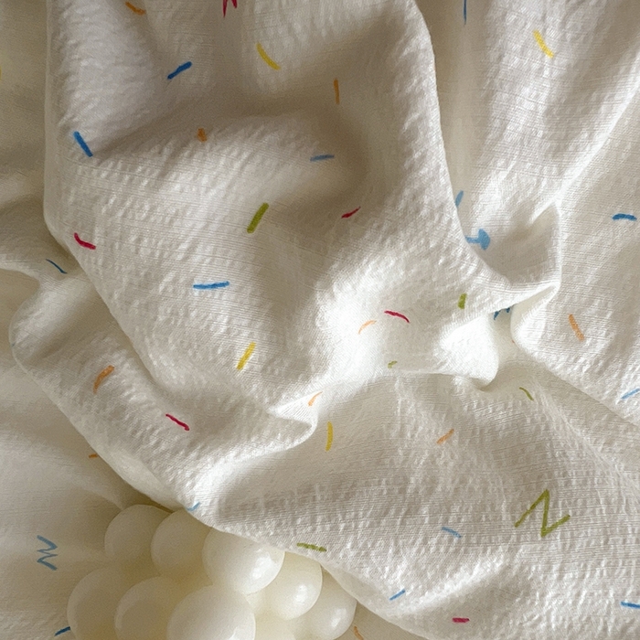 91家纺网 家纺一手货源 找家纺 美梦家纺2025新款皱皱纱花边被套床盖四件套 蜡笔画