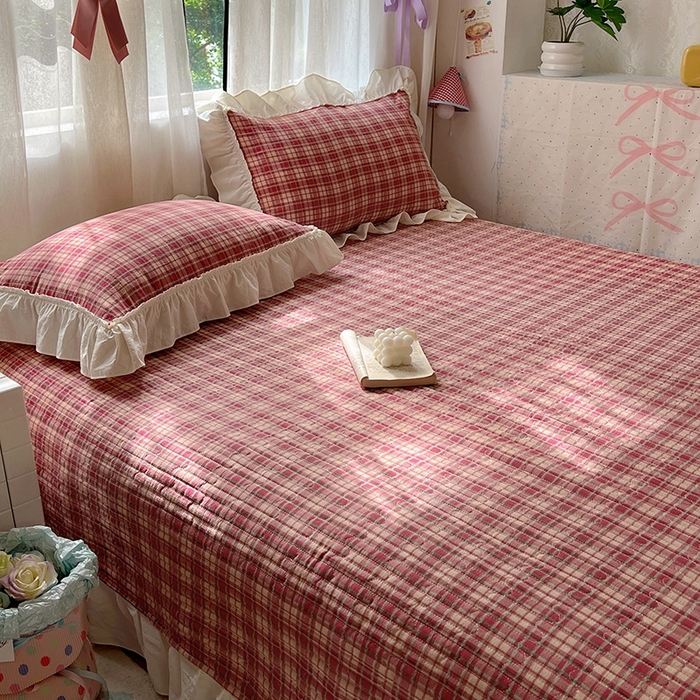 91家纺网 家纺一手货源 找家纺 美梦家纺2025新款皱皱纱花边被套床盖四件套 圣诞树