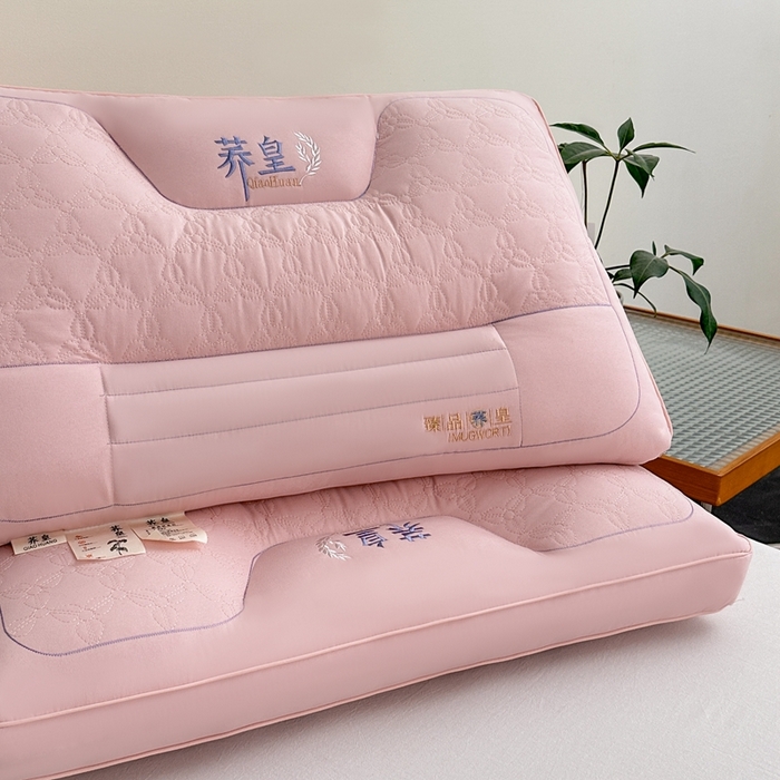 91家纺网 家纺一手货源 找家纺 橘夏2025新款水洗荞麦枕头枕芯 粉色一只