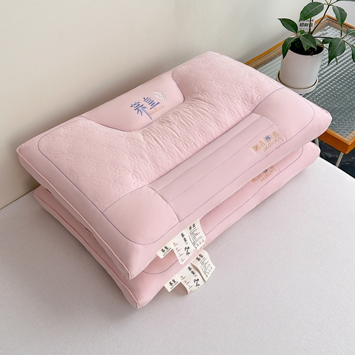 91家纺网 家纺一手货源 找家纺 橘夏2025新款水洗荞麦枕头枕芯 粉色一只