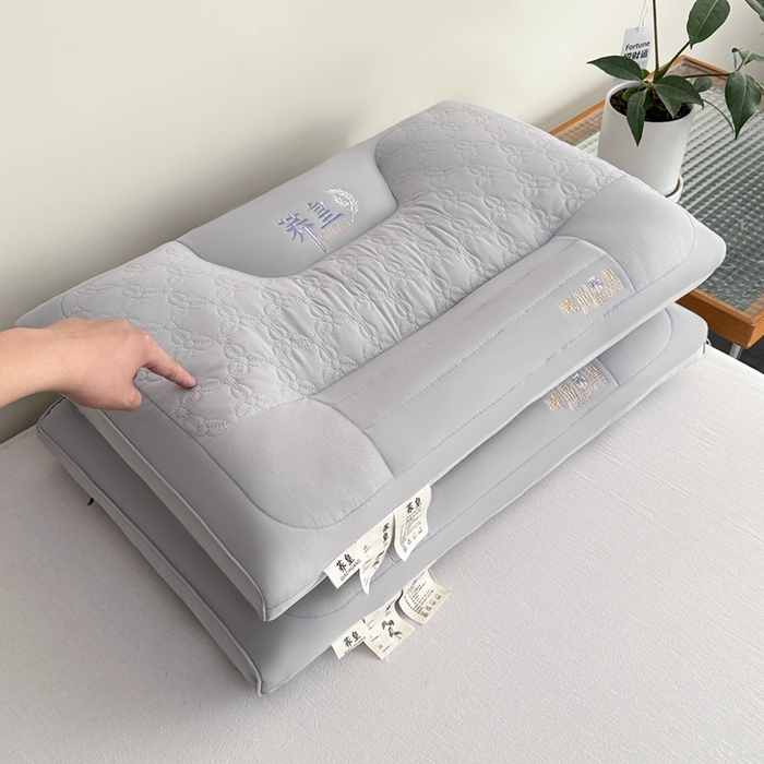 91家纺网 家纺一手货源 找家纺 橘夏2025新款水洗荞麦枕头枕芯 灰一只