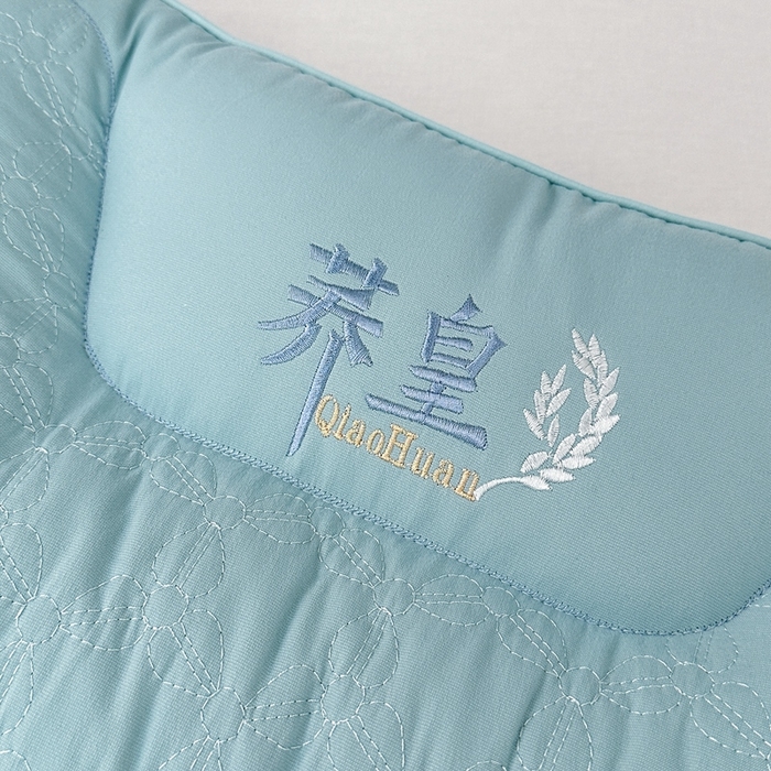 91家纺网 家纺一手货源 找家纺 橘夏2025新款水洗荞麦枕头枕芯 蓝色一只