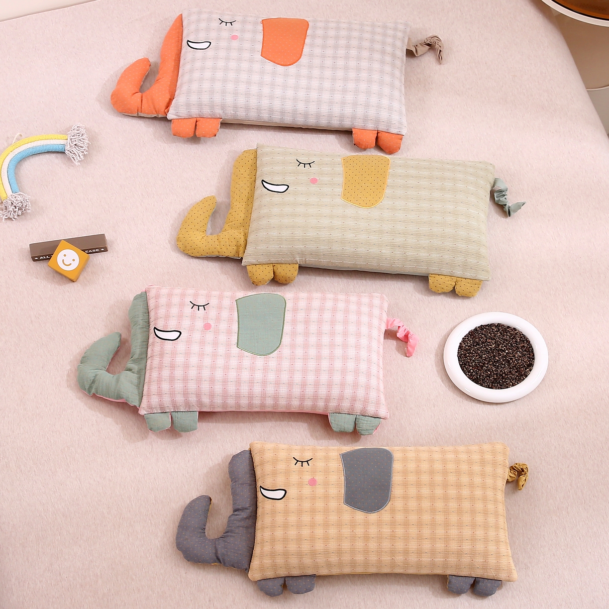 （总）珍贝2025新款全棉水洗棉儿童学生枕荞麦枕