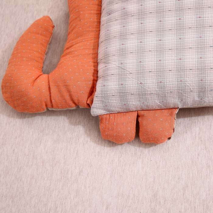 91家纺网 家纺一手货源 找家纺 珍贝2025新款全棉水洗棉儿童学生枕荞麦枕 酣睡象-灰色30*35一只