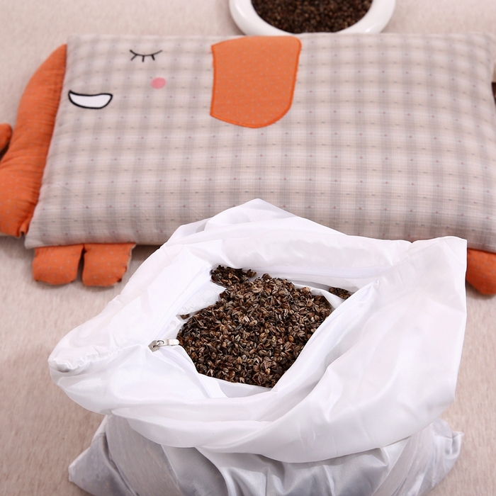 91家纺网 家纺一手货源 找家纺 珍贝2025新款全棉水洗棉儿童学生枕荞麦枕 酣睡象-灰色30*35一只