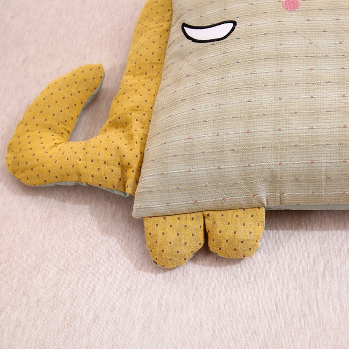 91家纺网 家纺一手货源 找家纺 珍贝2025新款全棉水洗棉儿童学生枕荞麦枕 酣睡象-绿色30*35一只