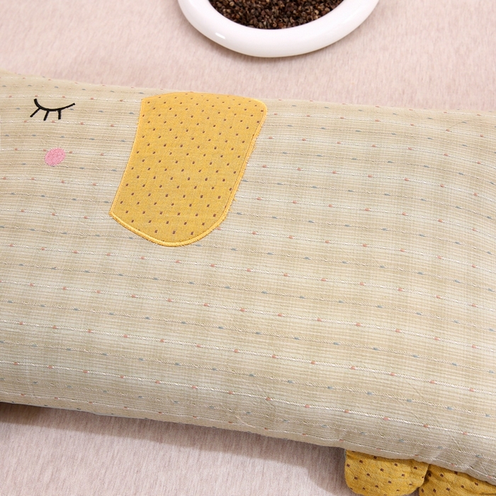 91家纺网 家纺一手货源 找家纺 珍贝2025新款全棉水洗棉儿童学生枕荞麦枕 酣睡象-绿色30*35一只