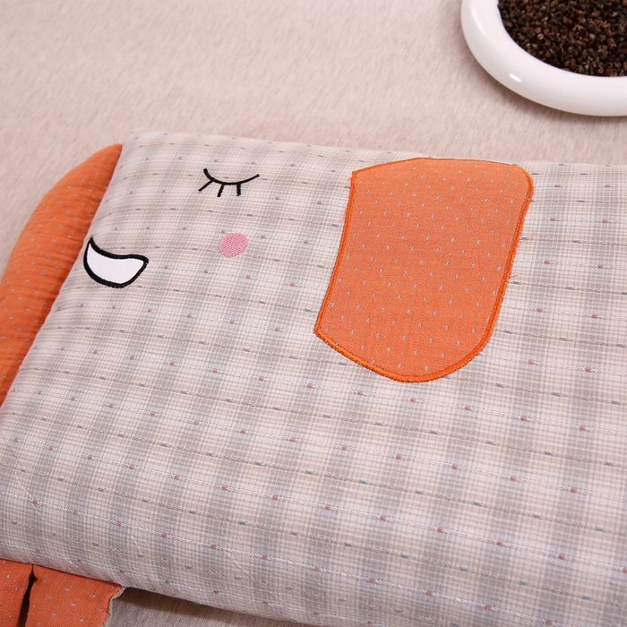 91家纺网 家纺一手货源 找家纺 珍贝2025新款全棉水洗棉儿童学生枕荞麦枕 酣睡象-灰色30*35一对