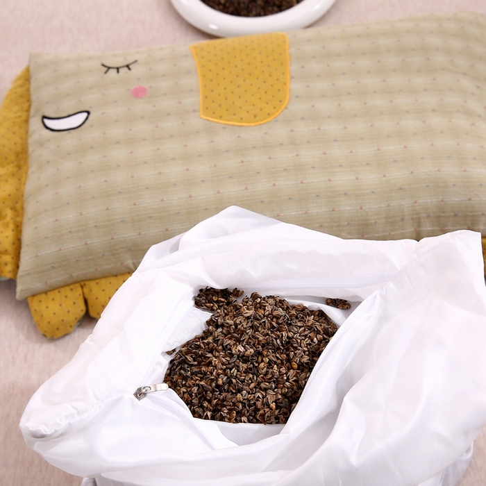 91家纺网 家纺一手货源 找家纺 珍贝2025新款全棉水洗棉儿童学生枕荞麦枕 酣睡象-绿色30*35一对