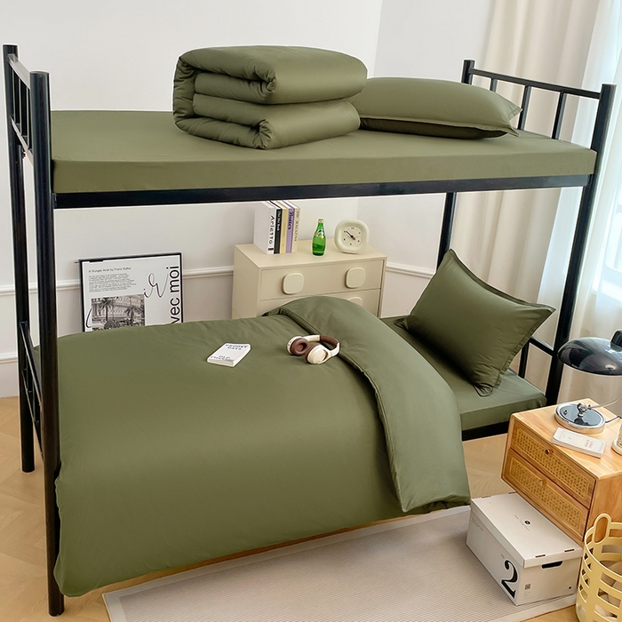 91家纺网 家纺一手货源 找家纺 （总）锦润家纺 2025新款12868全棉纯棉学生宿舍上下铺三件套和六件套