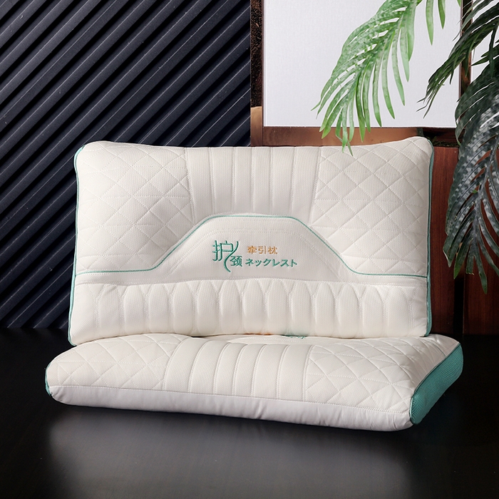 （总）雅晨枕芯工厂店 2025新款反牵引护颈枕头枕芯针织棉SPA睡眠分区枕头宿舍单人枕