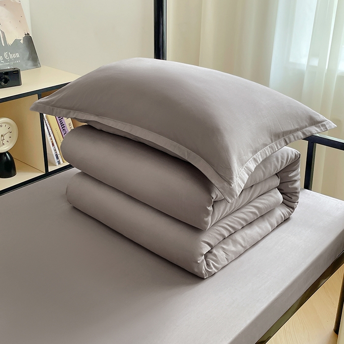 91家纺网 家纺一手货源 找家纺 锦润家纺 2025新款12868全棉纯棉学生宿舍上下铺三件套和六件套 银灰色