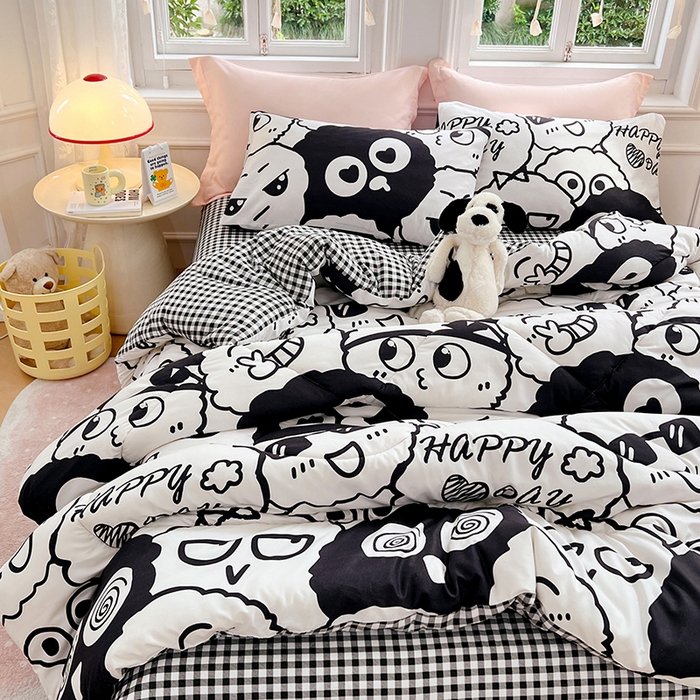 91家纺网 家纺一手货源 找家纺 VIP被业 2025新款冬被学生宿舍印花冬被上下铺多套件 精灵