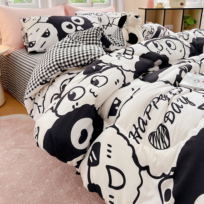 91家纺网 家纺一手货源 找家纺 VIP被业 2025新款冬被学生宿舍印花冬被上下铺多套件 精灵