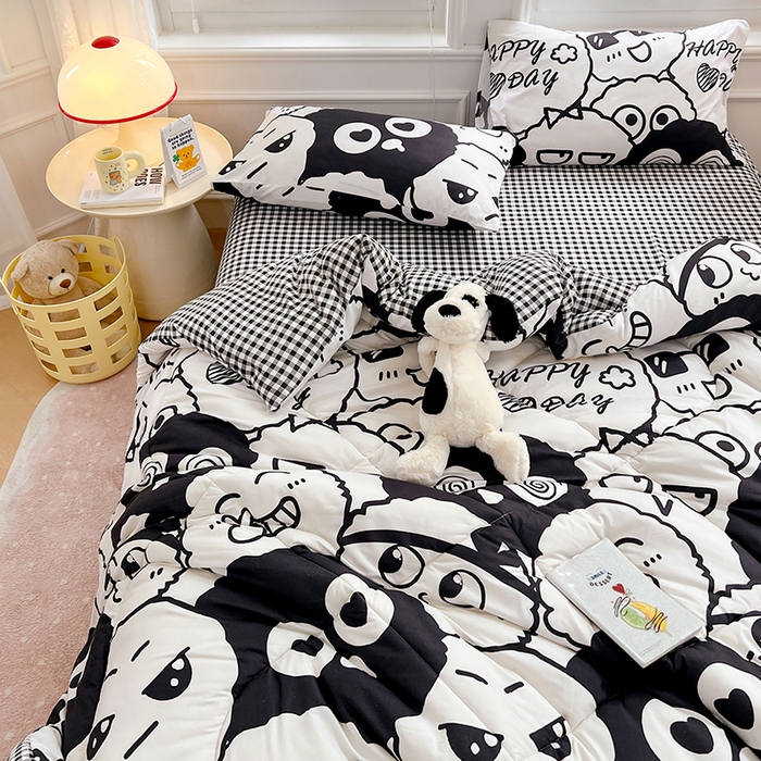 91家纺网 家纺一手货源 找家纺 VIP被业 2025新款冬被学生宿舍印花冬被上下铺多套件 精灵