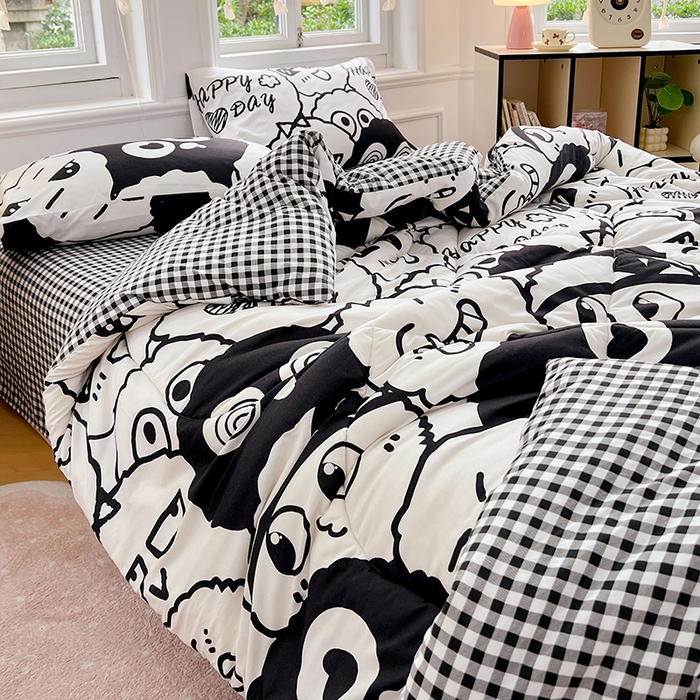 91家纺网 家纺一手货源 找家纺 VIP被业 2025新款冬被学生宿舍印花冬被上下铺多套件 精灵