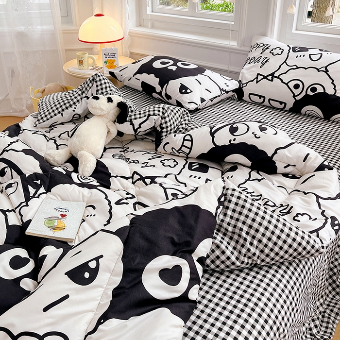 91家纺网 家纺一手货源 找家纺 VIP被业 2025新款冬被学生宿舍印花冬被上下铺多套件 精灵