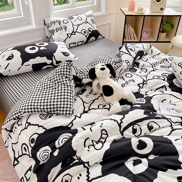 91家纺网 家纺一手货源 找家纺 VIP被业 2025新款冬被学生宿舍印花冬被上下铺多套件 精灵