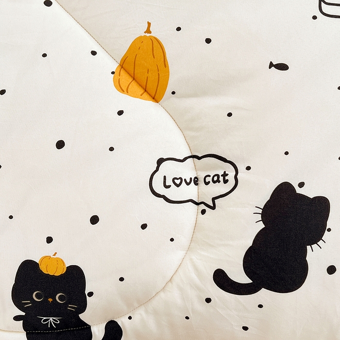 91家纺网 家纺一手货源 找家纺 VIP被业 2025新款冬被学生宿舍印花冬被上下铺多套件 快乐猫