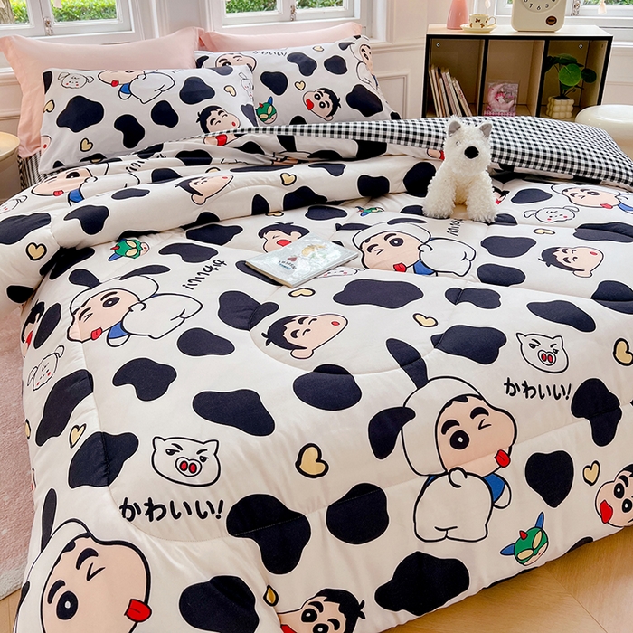 91家纺网 家纺一手货源 找家纺 VIP被业 2025新款冬被学生宿舍印花冬被上下铺多套件 小新