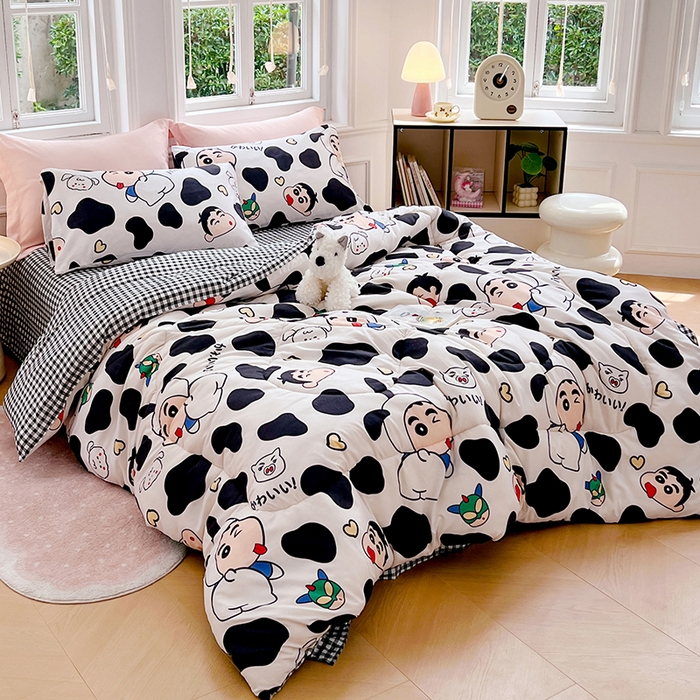 91家纺网 家纺一手货源 找家纺 VIP被业 2025新款冬被学生宿舍印花冬被上下铺多套件 小新