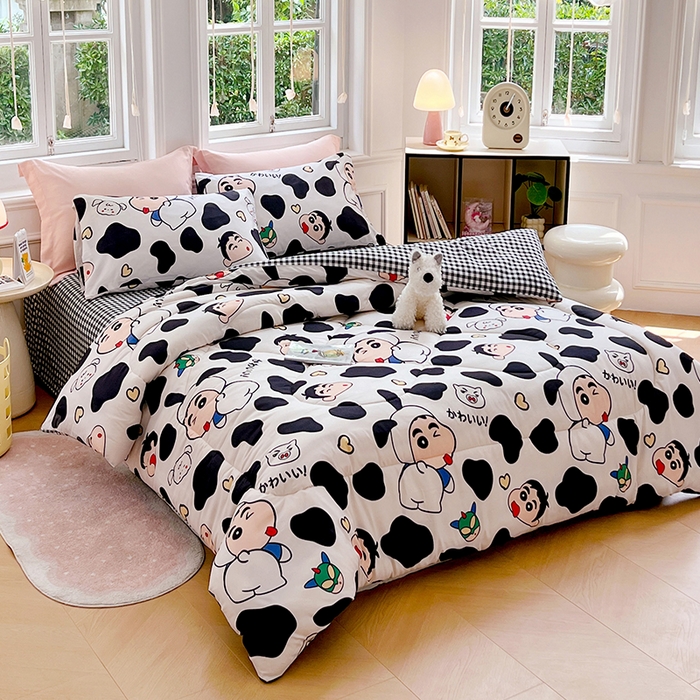 91家纺网 家纺一手货源 找家纺 VIP被业 2025新款冬被学生宿舍印花冬被上下铺多套件 小新