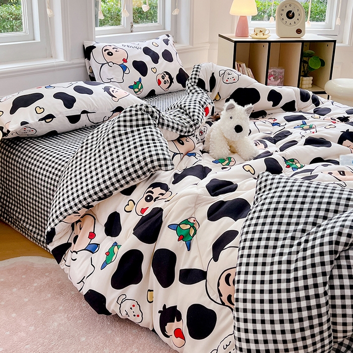 91家纺网 家纺一手货源 找家纺 VIP被业 2025新款冬被学生宿舍印花冬被上下铺多套件 小新