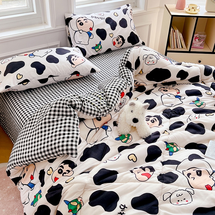 91家纺网 家纺一手货源 找家纺 VIP被业 2025新款冬被学生宿舍印花冬被上下铺多套件 小新