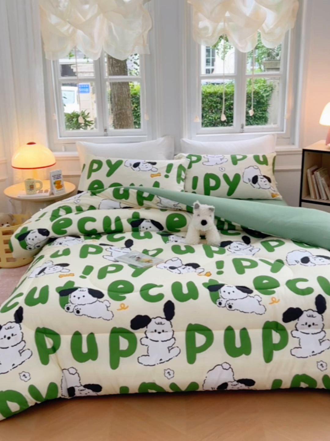 91家纺网 家纺一手货源 找家纺 VIP被业 2025新款冬被学生宿舍印花冬被上下铺多套件 萌犬