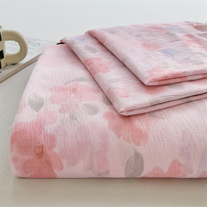 梦舒羽 2025新款皱皱双层纱印花床单倾城之恋-印花床单