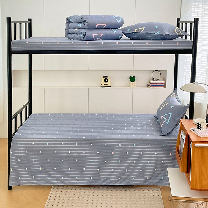 91家纺网 家纺一手货源 找家纺 锦润家纺2025新款全棉13372学生三件套纯棉宿舍六件套 快乐节奏