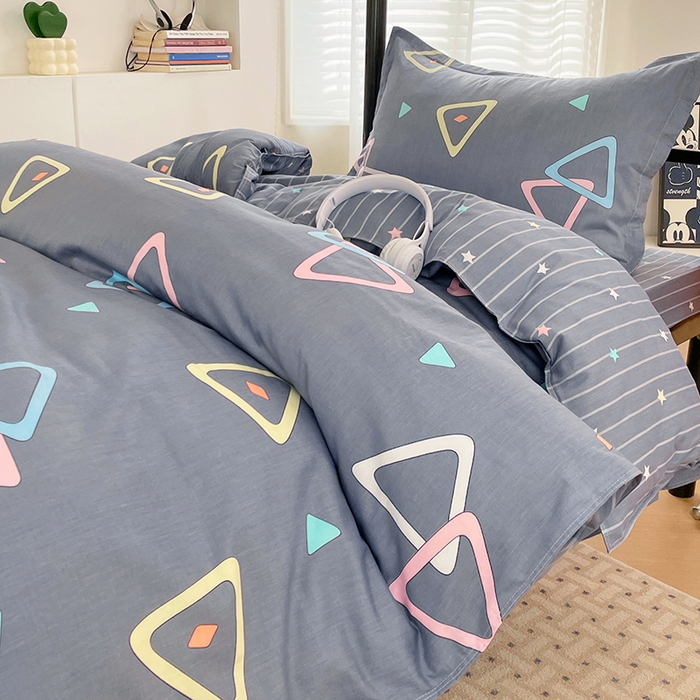 91家纺网 家纺一手货源 找家纺 锦润家纺2025新款全棉13372学生三件套纯棉宿舍六件套 快乐节奏