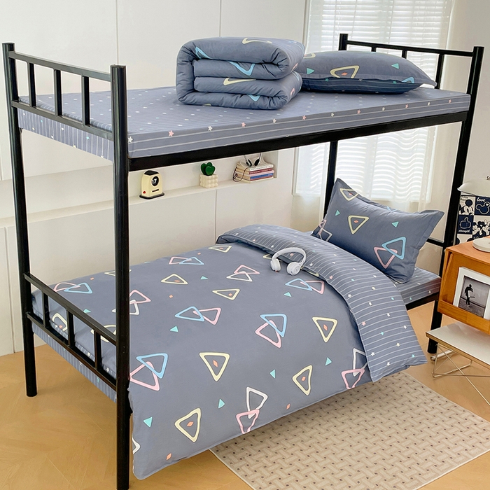 91家纺网 家纺一手货源 找家纺 锦润家纺2025新款全棉13372学生三件套纯棉宿舍六件套 快乐节奏