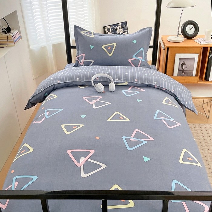 91家纺网 家纺一手货源 找家纺 锦润家纺2025新款全棉13372学生三件套纯棉宿舍六件套 快乐节奏