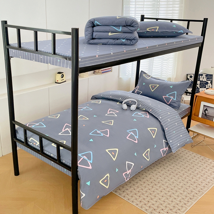 91家纺网 家纺一手货源 找家纺 锦润家纺2025新款全棉13372学生三件套纯棉宿舍六件套 快乐节奏