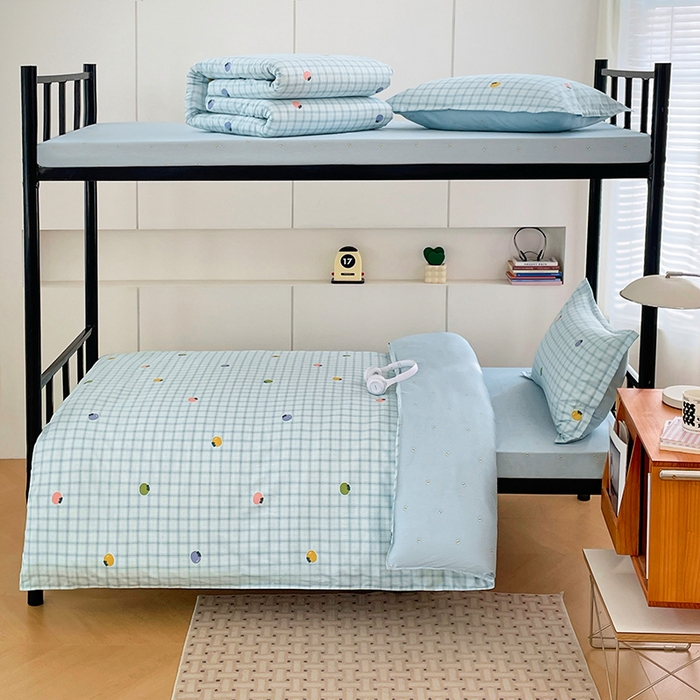 91家纺网 家纺一手货源 找家纺 锦润家纺2025新款全棉13372学生三件套纯棉宿舍六件套 水果波波