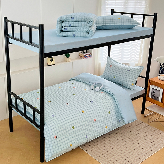 91家纺网 家纺一手货源 找家纺 锦润家纺2025新款全棉13372学生三件套纯棉宿舍六件套 水果波波