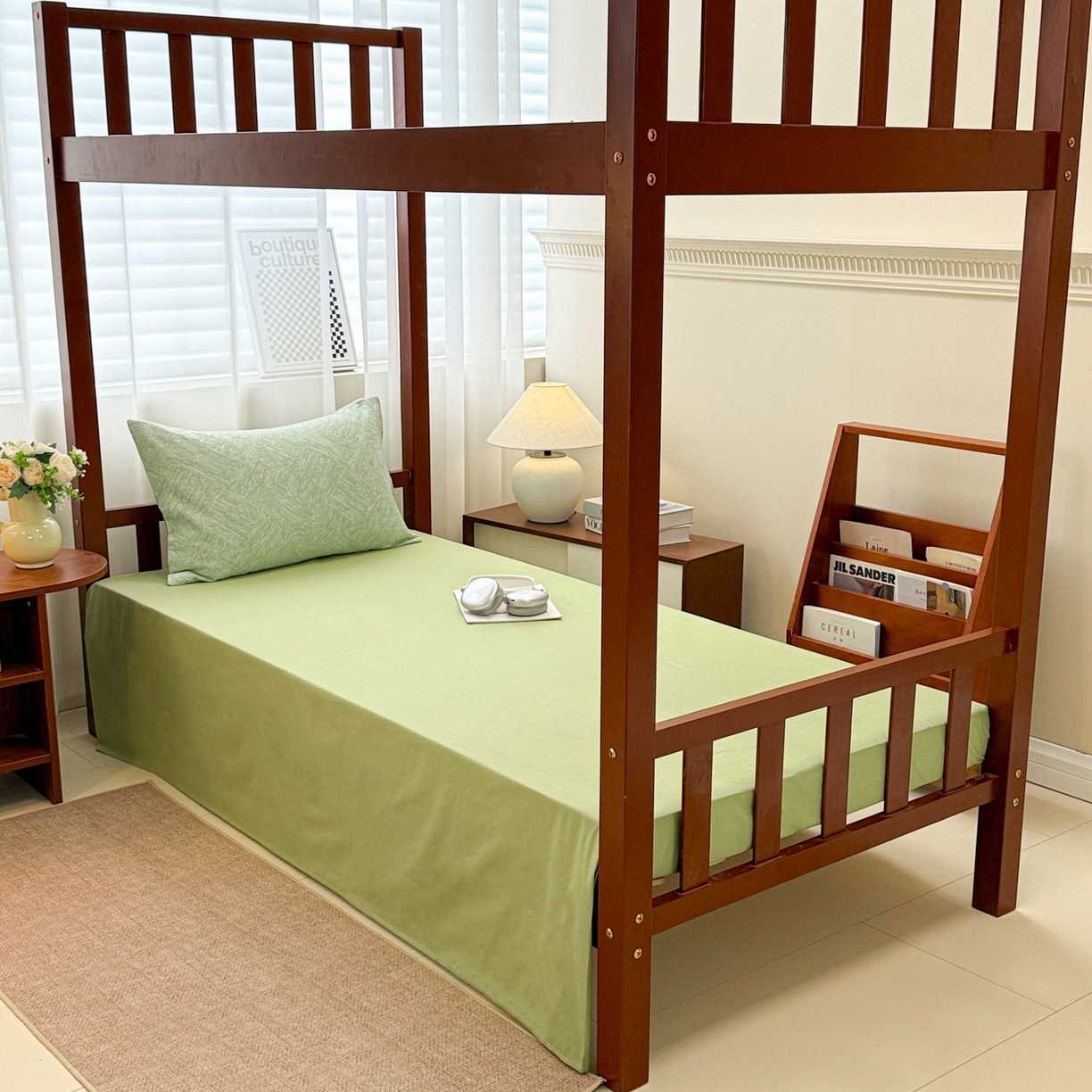 91家纺网 家纺一手货源 找家纺 （总）眠博士 2025新款A类全棉纯棉色织提花三层纱三四件套学生三件套宿舍上下铺