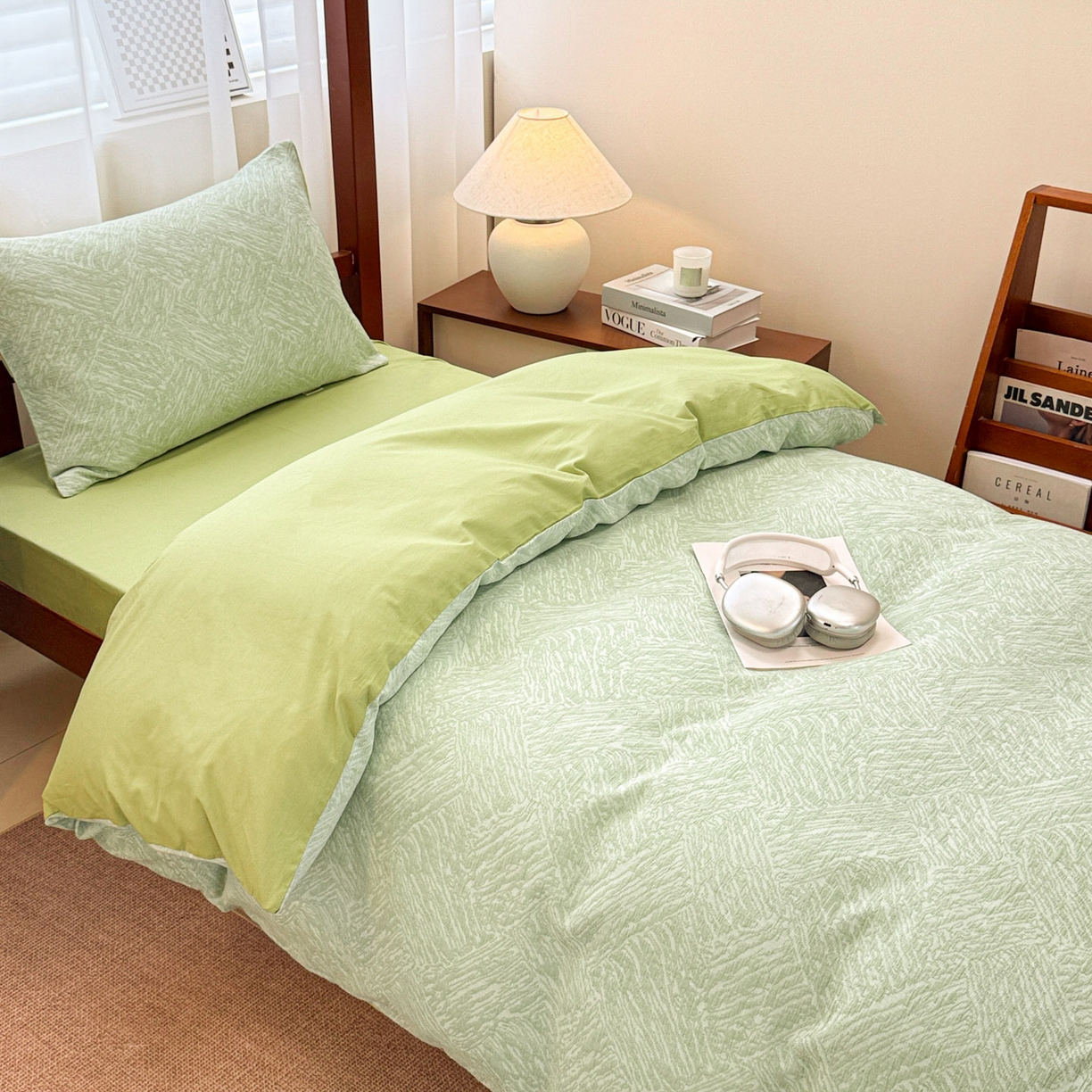 91家纺网 家纺一手货源 找家纺 （总）眠博士 2025新款A类全棉纯棉色织提花三层纱三四件套学生三件套宿舍上下铺