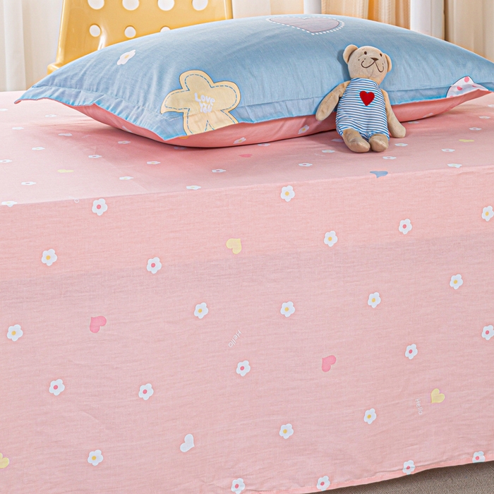 91家纺网 家纺一手货源 找家纺 锦润家纺2025新款全棉13372学生三件套纯棉宿舍六件套 甜心蜜语