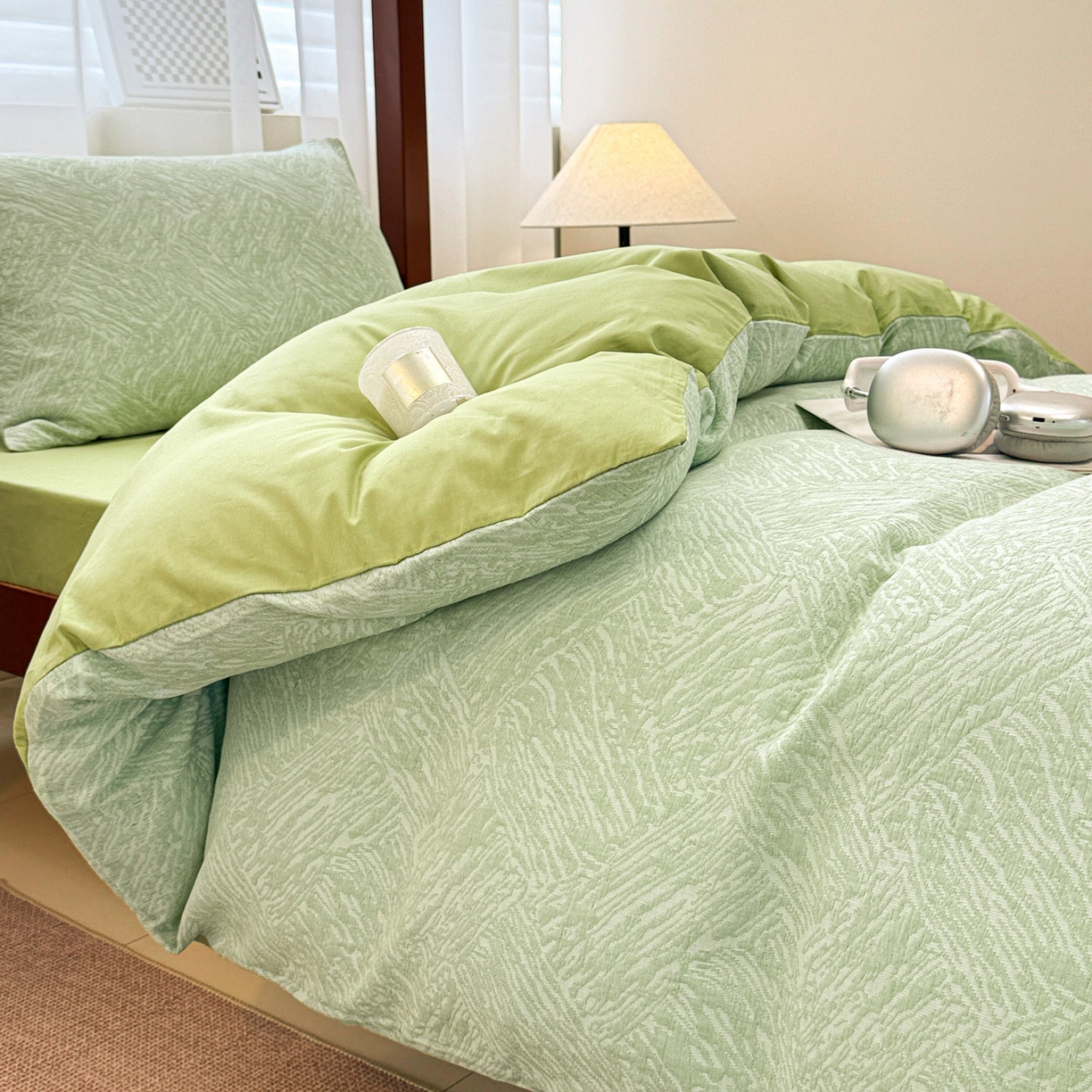 91家纺网 家纺一手货源 找家纺 （总）眠博士 2025新款A类全棉纯棉色织提花三层纱三四件套学生三件套宿舍上下铺