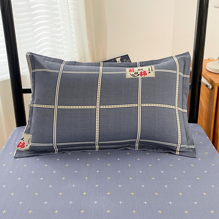 91家纺网 家纺一手货源 找家纺 锦润家纺2025新款全棉13372学生三件套纯棉宿舍六件套 前程似锦-灰