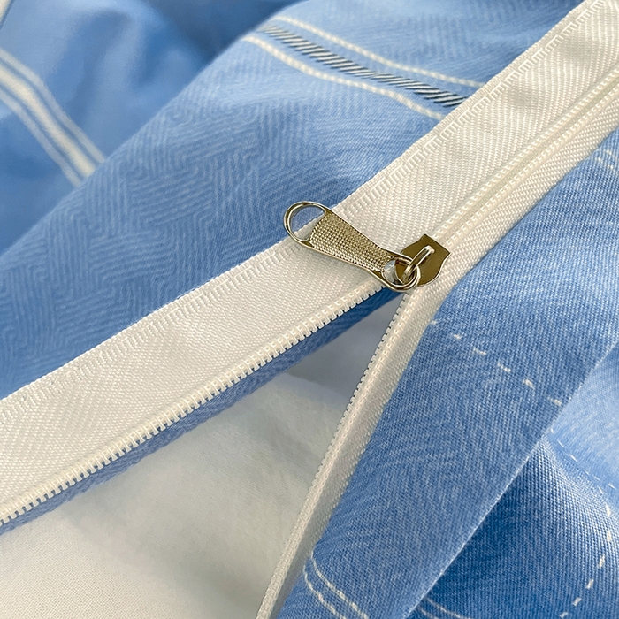 91家纺网 家纺一手货源 找家纺 锦润家纺2025新款全棉13372学生三件套纯棉宿舍六件套 普兰德利-蓝